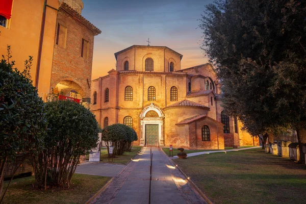 Ravenna Italien Der Historischen Basilika San Vitale Abend — Stockfoto