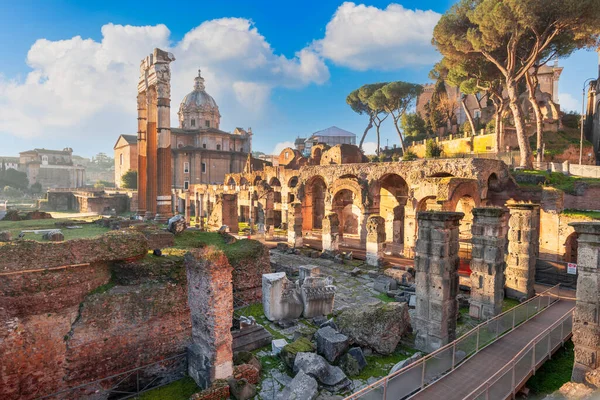 Rome Italy Foro Cesare Morning — Stockfoto
