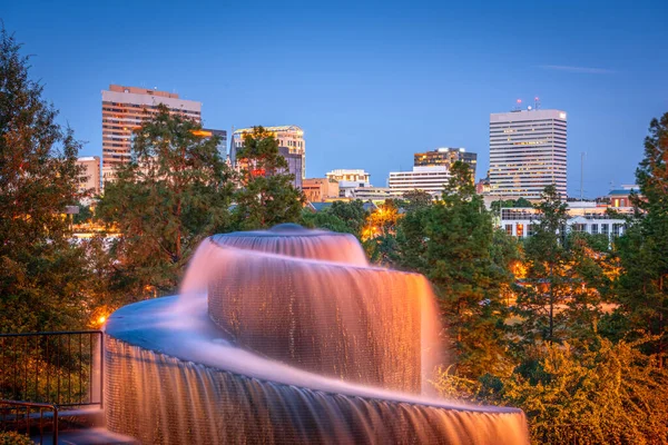 Columbia Carolina Del Sur Skyline Centro Parque Atardecer —  Fotos de Stock