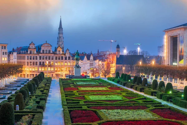 Brussels Belgium Cityscape Mont Des Arts Twilight — Fotografia de Stock