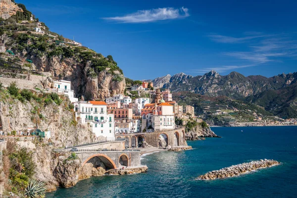 Atrani Italia Largo Hermosa Costa Amalfi Por Tarde — Foto de Stock