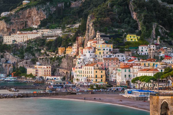 Amalfi Italia Horizonte Ciudad Costera Mar Tirreno — Foto de Stock