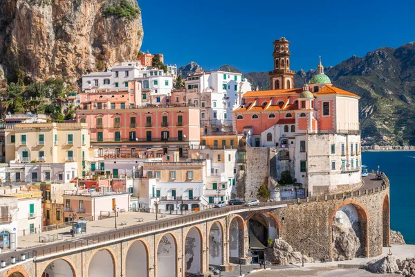 Atrani Italia Largo Hermosa Costa Amalfi Por Tarde — Foto de Stock