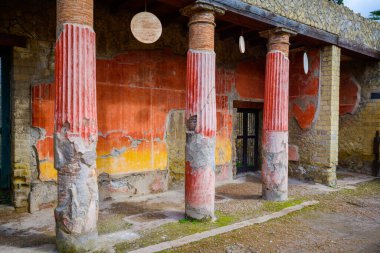 Ercolano, Italy at The House of the Relief of Telephus in the Herculaneum ruins. clipart