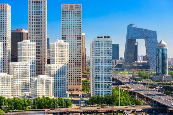 Beijing Kinas Moderna Finansdistrikt Stadsbilden Eftermiddagen — Stockfoto