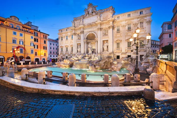 Roma Itália Com Vista Para Fonte Trevi Durante Crepúsculo — Fotografia de Stock