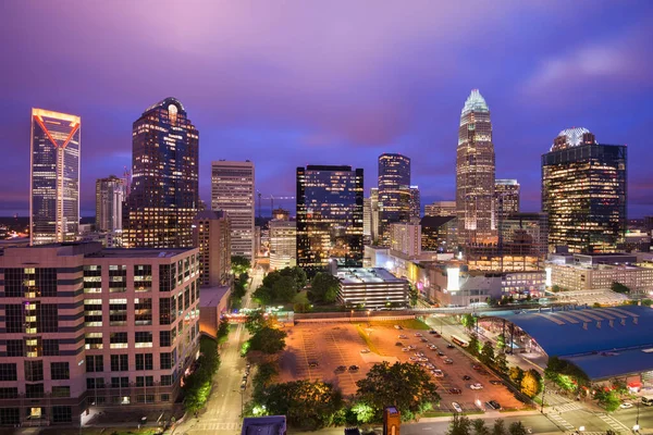 Charlotte Carolina Del Norte Estados Unidos Skyline Desde Arriba Atardecer —  Fotos de Stock