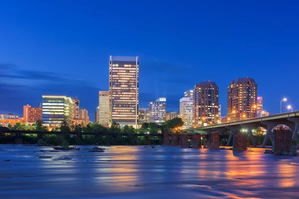 Центр Міста Річмонд Штат Вірджинія Сша Skyline Річці James — стокове фото