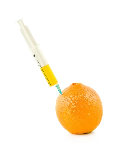Sprutan har fastnat i orange på vit bakgrund — Stockfoto