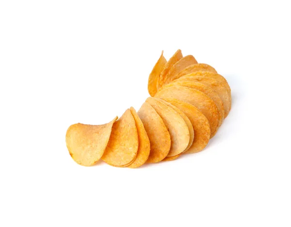 Potato chips are a semi-circle on a white background — Stock Photo, Image