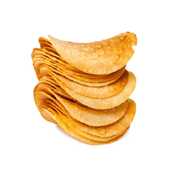 Potato chips on a white background — Stock Photo, Image