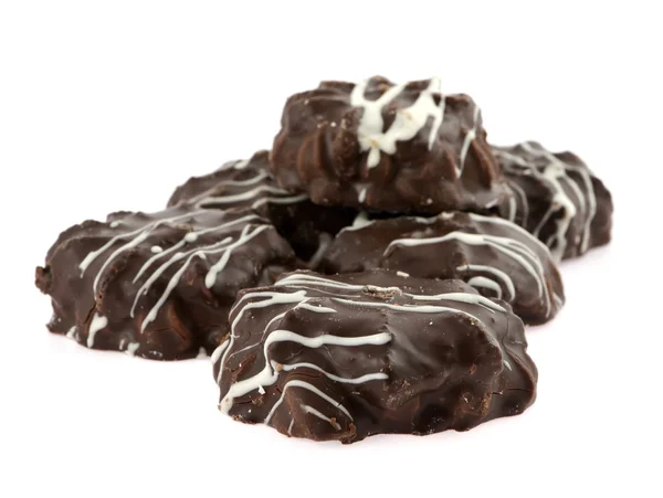Round chocolate thin biscuits — Stock Photo, Image
