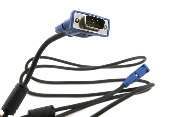 Beyaz zemin üzerinde VGA kablosu — Stok fotoğraf
