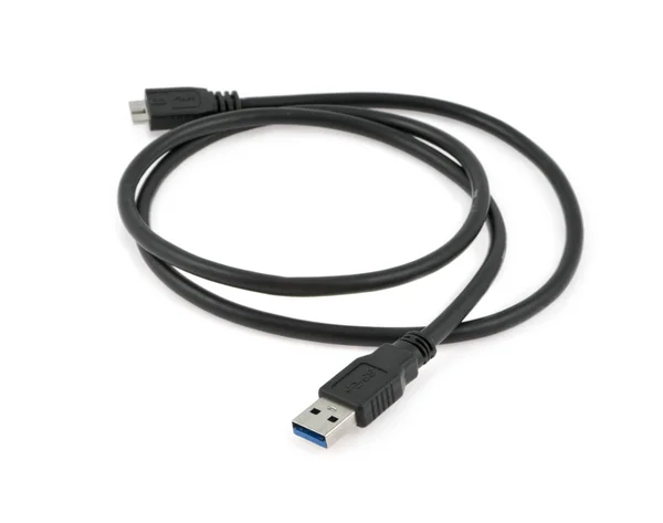 Cavo USB isolato su bianco — Foto Stock