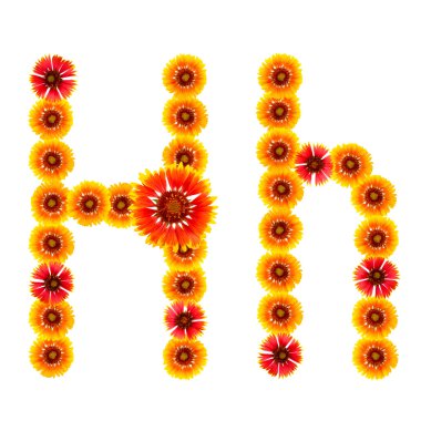 bir alfabe İngilizce beyaz zemin üzerine sarı