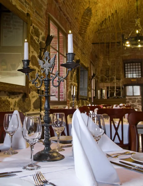 Hall of restaurant is in ancient style — Stock Photo, Image