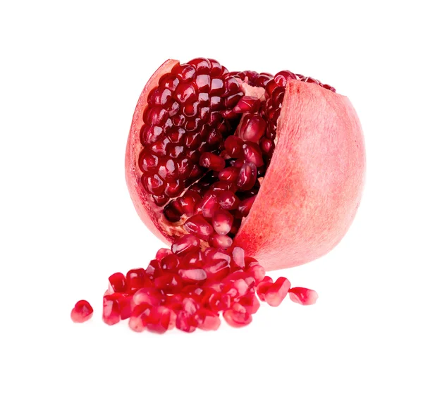 Fruit pomegranate seed poured out of the fetus — Stock Photo, Image