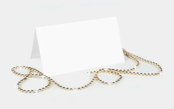 White card with a tree on the white beads — Stock Photo, Image