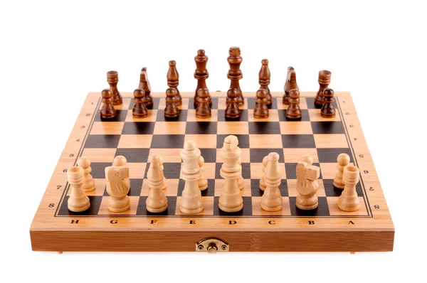 Peças de xadrez no tabuleiro — Fotografia de Stock