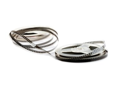 beyaz zemin üzerinde iki silindirlerin eski film