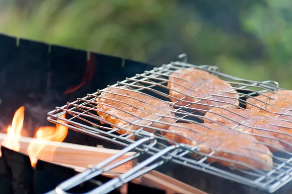 Meat fried on the grill — Stock Photo, Image