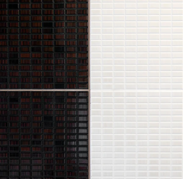 Fundo decorativo branco azulejos marrom escuro — Fotografia de Stock