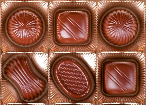 Chocolate sweets in the boxes — Stock Photo, Image