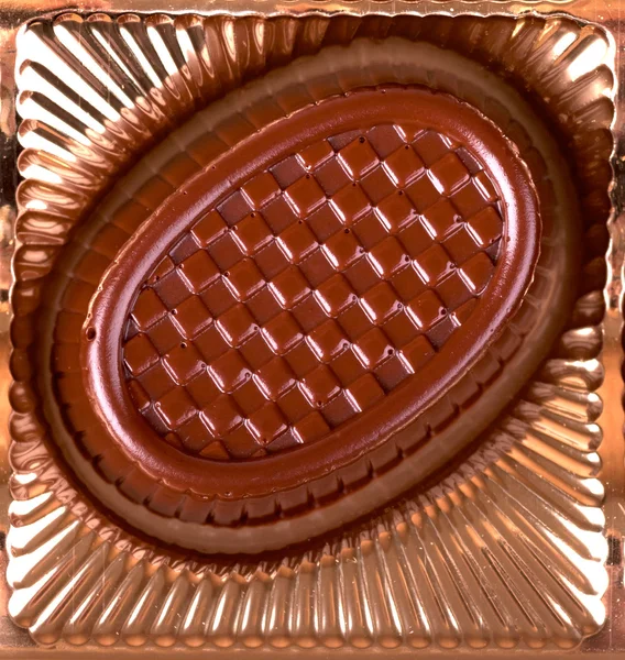 チョコレート ・ キャンディはセル ボックス マクロにあります。 — ストック写真