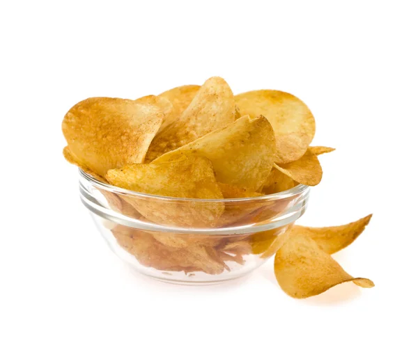 Chips lie in a dish — Stock Photo, Image