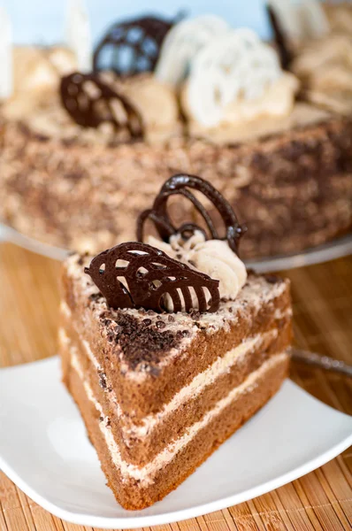 Piece of cake on a plate — Stock Photo, Image