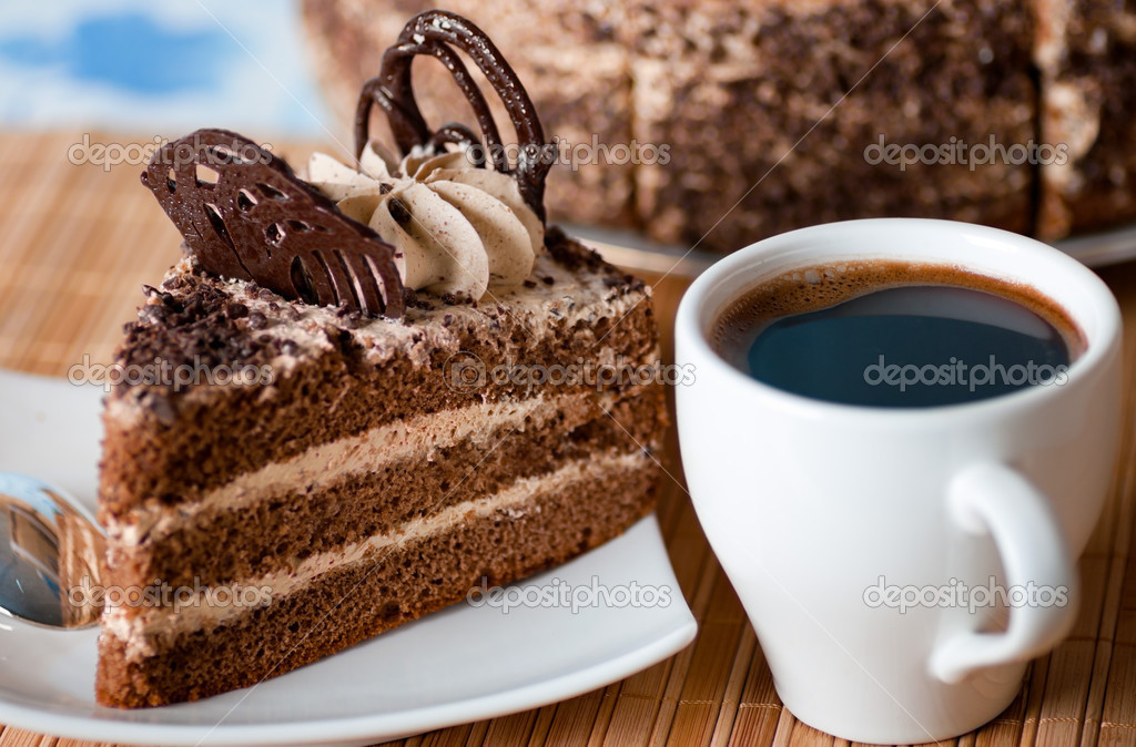 Imágenes: de café y pasteles | rebanada de pastel en un ...