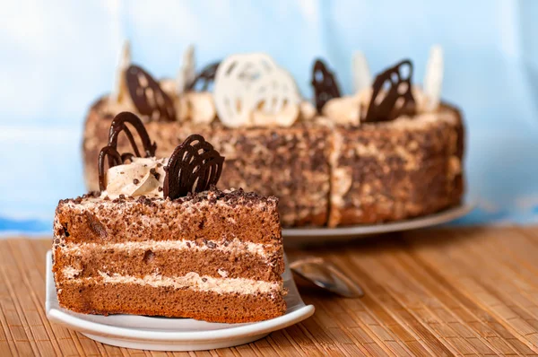 Piece of cake on a plate — Stock Photo, Image