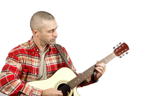 Man spelar gitarr — Stockfoto