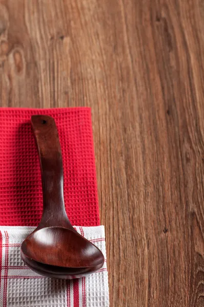 Spoon on towel — Stock Photo, Image