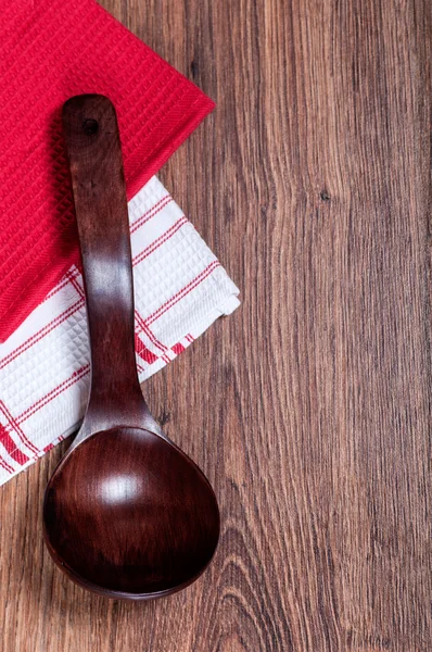 Red wooden spoon — Stock Photo, Image