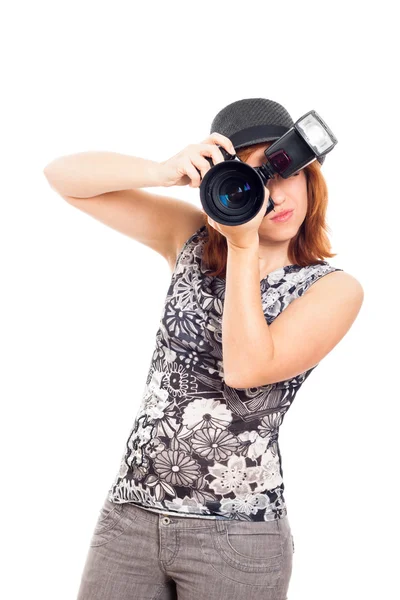 Retrato do fotógrafo feminino — Fotografia de Stock