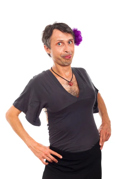 Roliga transvestit porträtt — Stockfoto