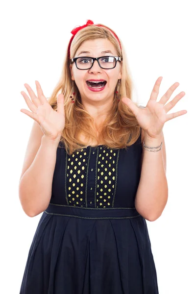 Happy ecstatic woman — Stock Photo, Image