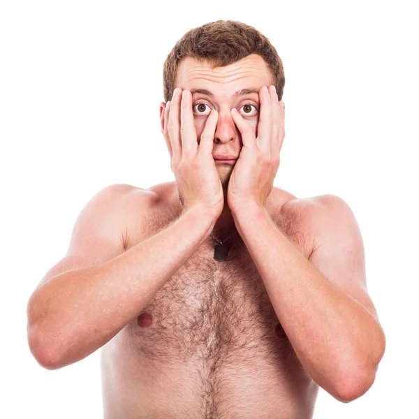 Sad shirtless man — Stock Photo, Image