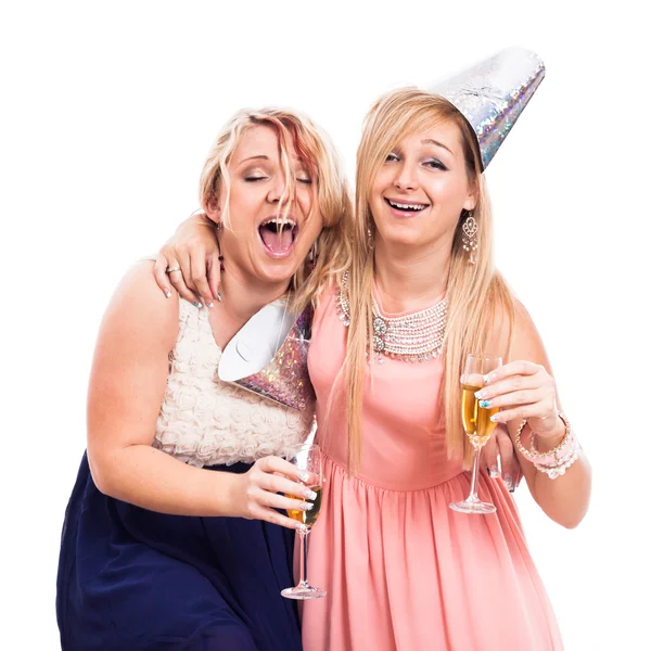 Екстатичні п'яні дівчата святкують — стокове фото