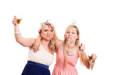 Drunk girls celebrate clipart