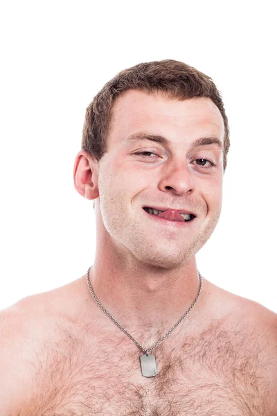 Funny shirtless man — Stock Photo, Image