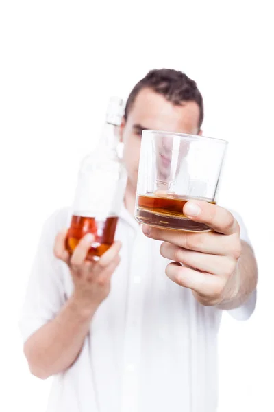 Man met whisky — Stockfoto