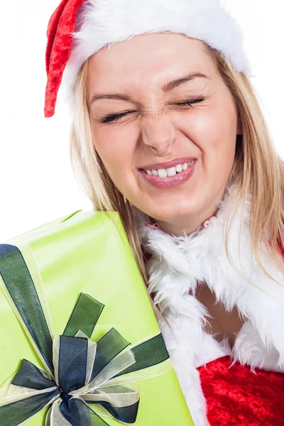 Closeup of funny Christmas woman — Stock Photo, Image