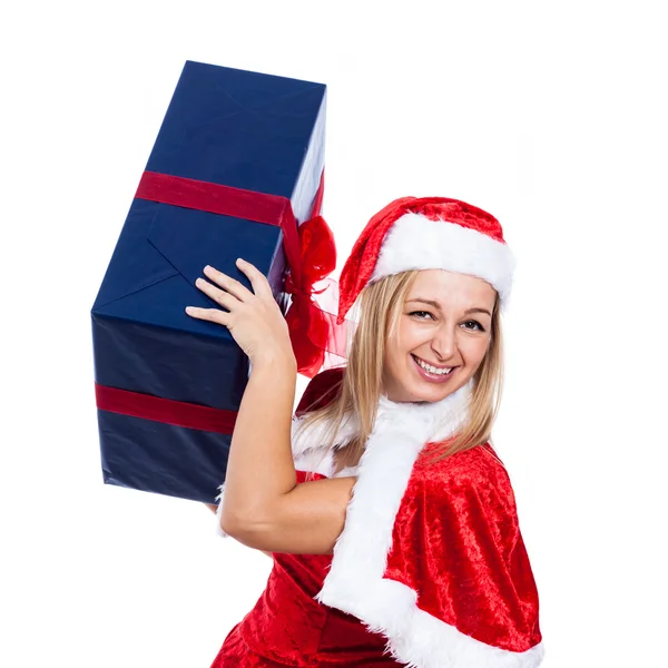 Kerstmis vrouw plezier — Stockfoto