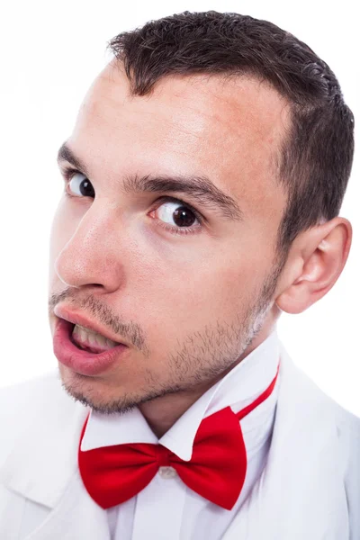 Angry geek man face — Stock Photo, Image