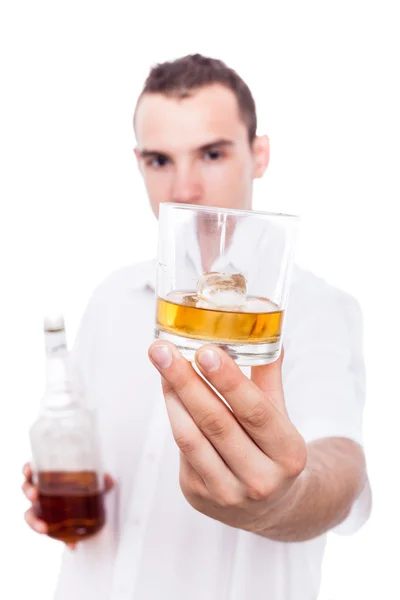Man and alcohol — Stock Photo, Image