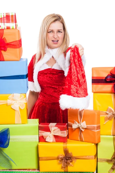 Donna Arrabbiato Natale — Foto Stock