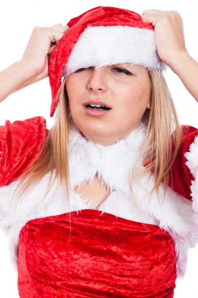 Stressad jul kvinna — Stockfoto