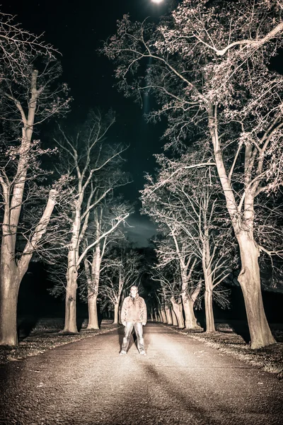 Scary man in darkness — Stock Photo, Image